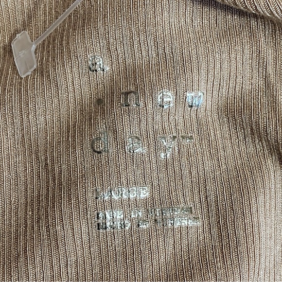 A NEW DAY NWOT lace trim ribbed rayon spandex knit tank camisole top tan L - Picture 5 of 6